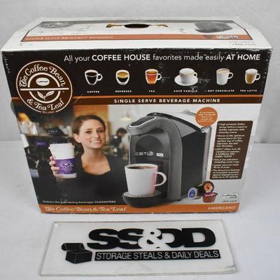 CBTL The Coffee Bean & Tea Leaf Single Serve Beverage Machine, $90 Retail - New