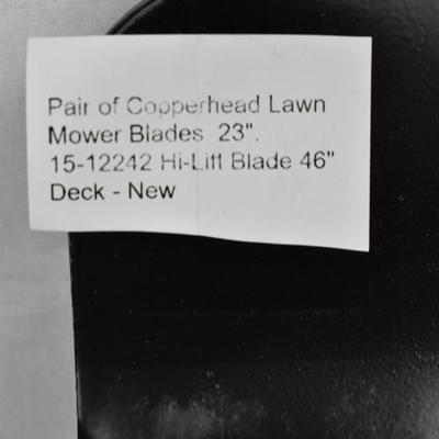 2x Copperhead Lawn Mower Blades, 23