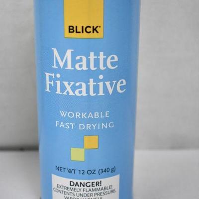 12x Blick Matte Fixative - 12oz Aerosol, Fast Drying, Workable, $48 Retail - New