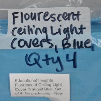 4x Fluorescent Ceiling Light Cover-Tranquil Blue, No packaging, $88 Retail - New