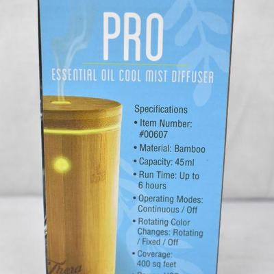 Thera Pure Pro Bamboo Cool Mist Diffuser, $33 Retail - New