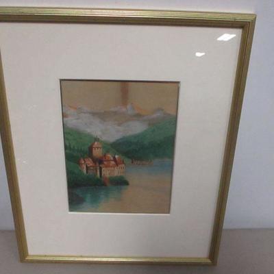 Lot 148 - Artist Signed Waterfront Town Picture