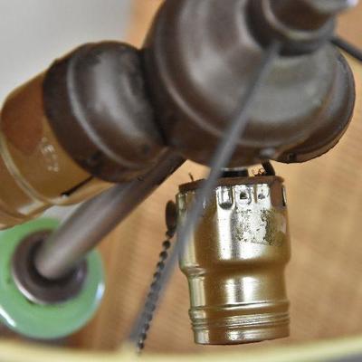 P Lot 124: Brass Desk Lamp with Jade Accents