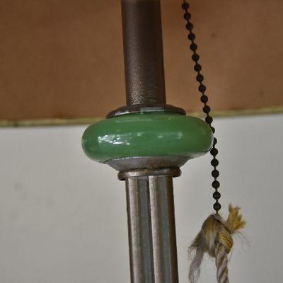 P Lot 124: Brass Desk Lamp with Jade Accents