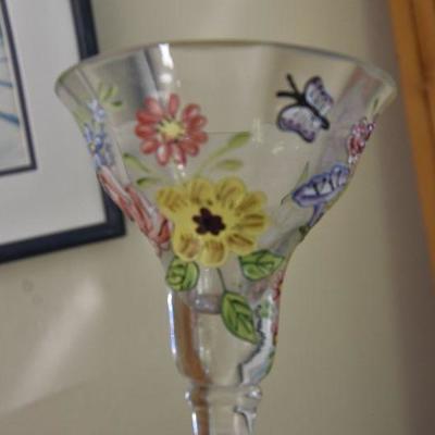 P Lot 131: Collection of Handpainted Wine Glasses