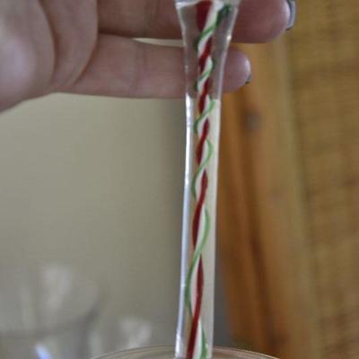 P Lot 135: Red and Green Swirled Glass Stemmed Glasses