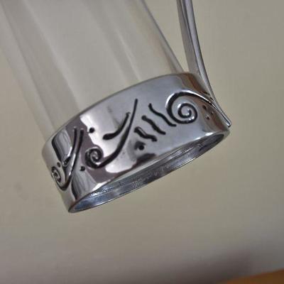P Lot 138: Lenox Spyro Metal and Glass Drink Set