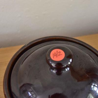 P Lot 142: Bean Crock and 4 Serving Crocks