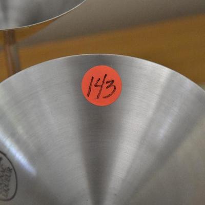 P Lot 143: B & B Cognac Liqueur Stainless Steel Cocktail/Martini Glasses