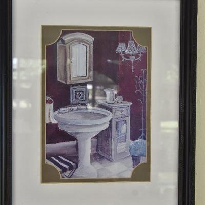 P Lot 180: Collection of Powder Room DÃ©cor