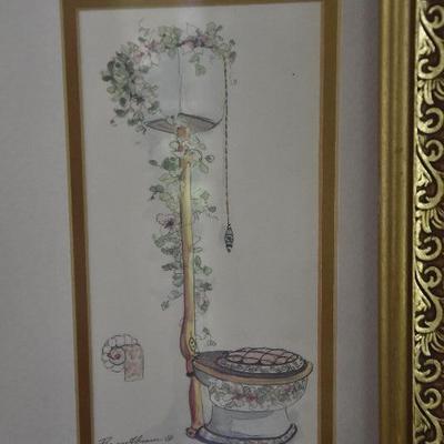 P Lot 180: Collection of Powder Room DÃ©cor