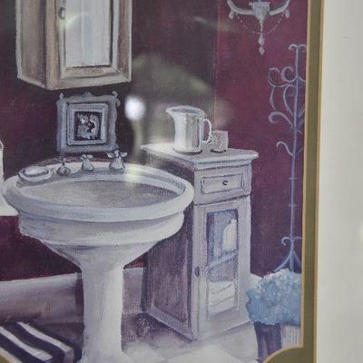 P Lot 180: Collection of Powder Room DÃ©cor