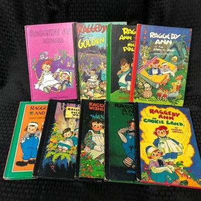 VIntage Book Lot - Raggedy Anne stories, 9 hardback books published by Gruelle