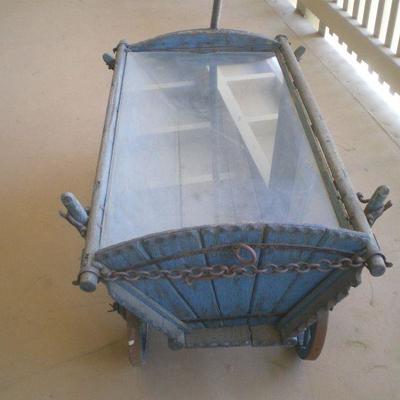Antique Wagon with Glass Top 