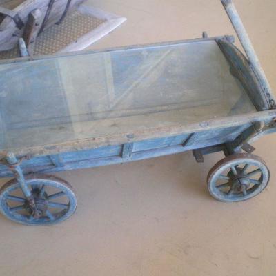 Antique Wagon with Glass Top 