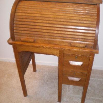 Vintage Child's Roll Top Desk
