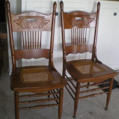 Set of 4 Vintage Chairs with Cane Seats
