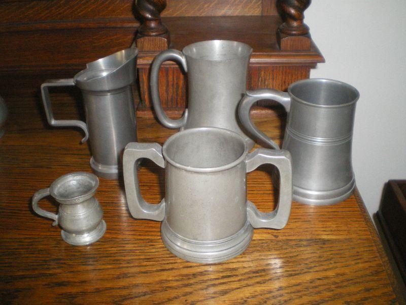Lot of Pewter Mugs