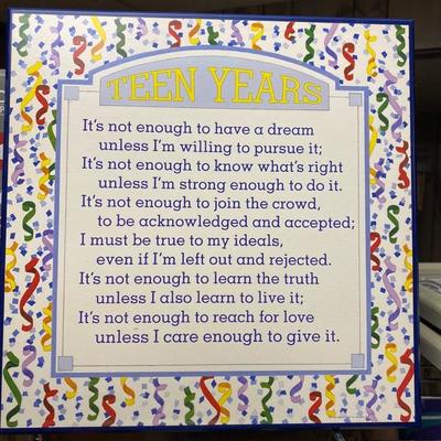Teen Years Plaque 