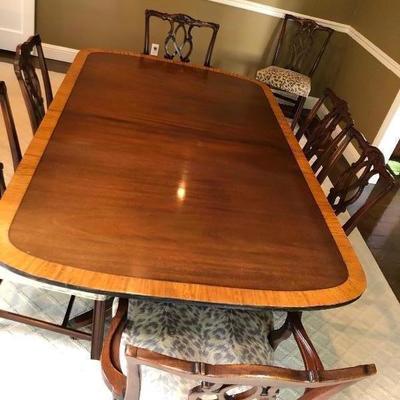Dining table with side table