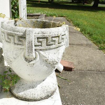 Outside: Vintage Cement Planters