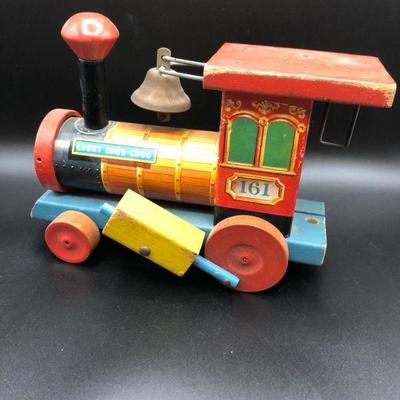 LOOKY CHUG-CHUG Vintage Wooden Train Engine #161 Fisher-Price 