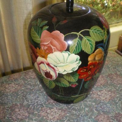 Decorative Painted  Ceramic Covered Pot