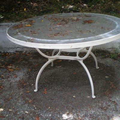 Vintage Iron Glass Top Table