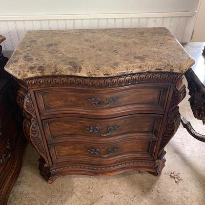 PAIR OF MARBLE TOP NIGHT STANDS 32
