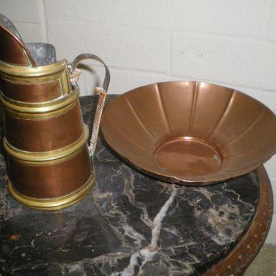 Metal Pitcher and Bowl