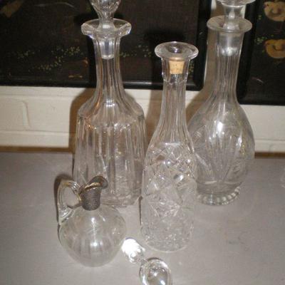 Lot Vintage Decanters / Glassware