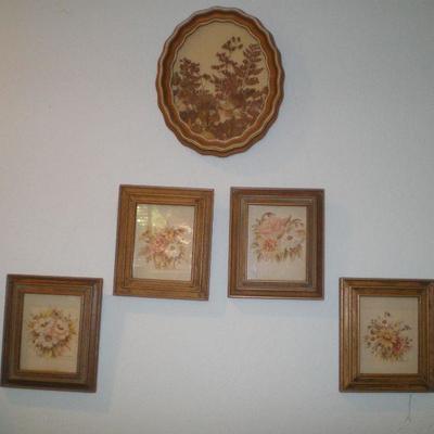 Lot Framed Dried Flowers