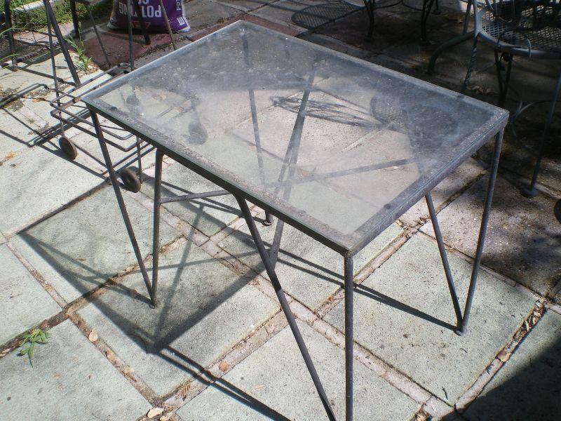 Vintage Glass Top Table