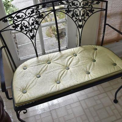 P Lot 193: Wrought Iron Garden Bench