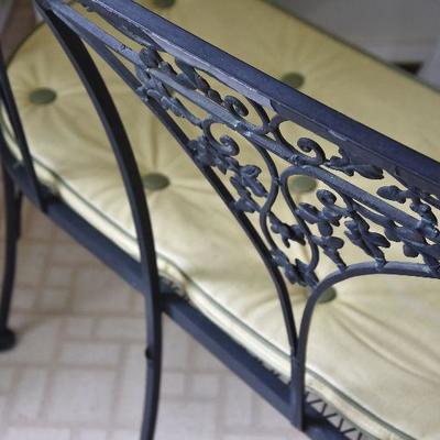 P Lot 193: Wrought Iron Garden Bench