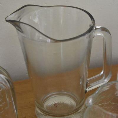 P Lot 201: Crackle Glass Pitcher and more