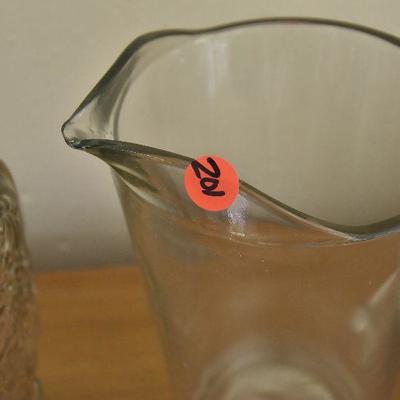 P Lot 201: Crackle Glass Pitcher and more