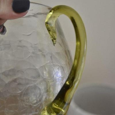 P Lot 201: Crackle Glass Pitcher and more