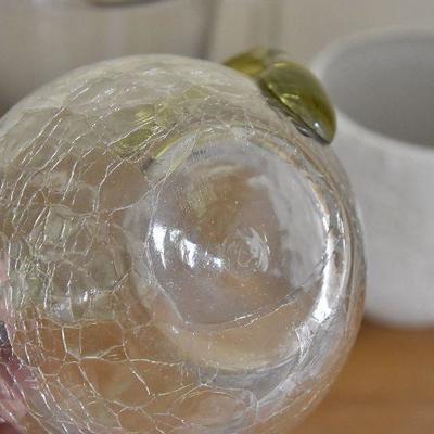 P Lot 201: Crackle Glass Pitcher and more