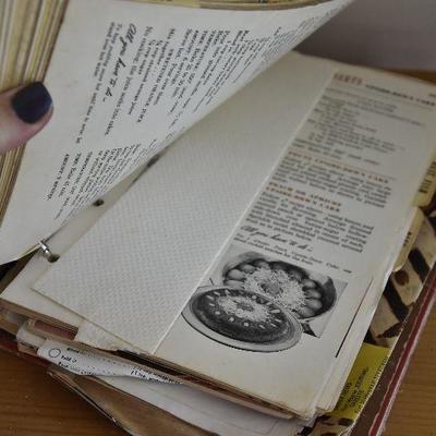 P Lot 203: Vintage Betty Crocker Cookbook and Clippings