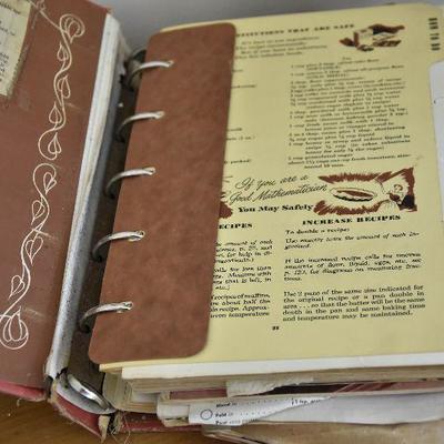 P Lot 203: Vintage Betty Crocker Cookbook and Clippings