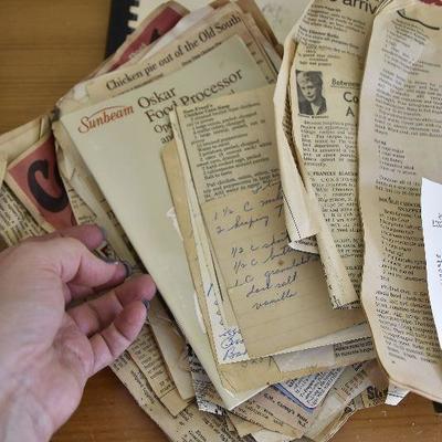P Lot 203: Vintage Betty Crocker Cookbook and Clippings