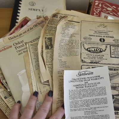 P Lot 203: Vintage Betty Crocker Cookbook and Clippings