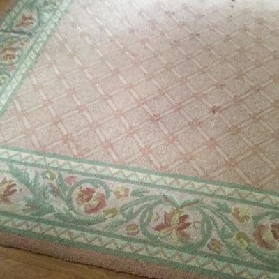 Nourison Pink & Green Hooked Rug 10'9" x 7'11" 