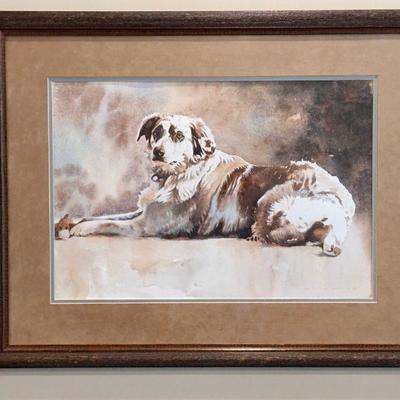 Amy Gessner Signed Original Dog Australian Shepherd Watercolor item #861