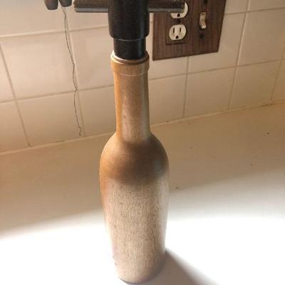 P Lot 82: Wood Pepper Grinder Wine Bottle