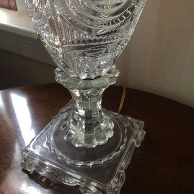 P Lot 90: Vintage Cut Glass Lamp