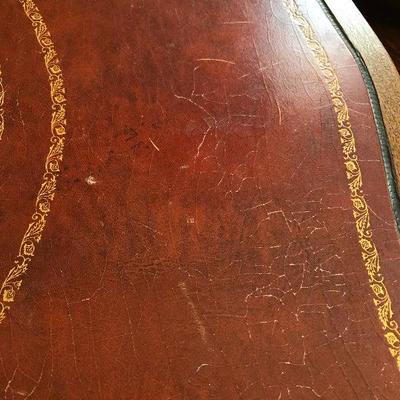 P Lot 93: Vintage Leather Top Coffee Table