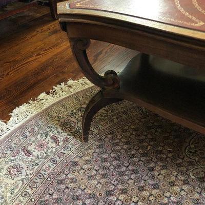 P Lot 93: Vintage Leather Top Coffee Table