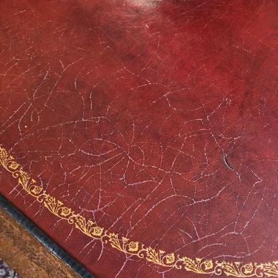 P Lot 93: Vintage Leather Top Coffee Table